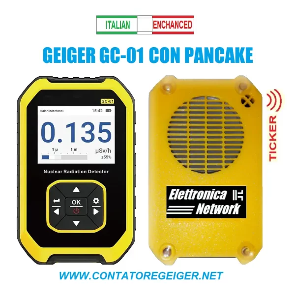 Contatore Geiger Fnirsi GC-01-PNK Potenziato con Ticker e sonda G.M. Pancake - immagine principale